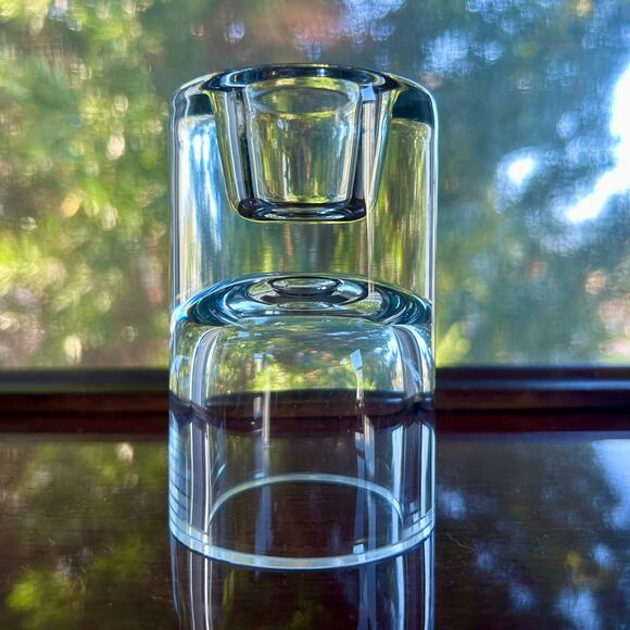 Vintage Krosno Poland Crystal Turnover Candle Holder for Candlestick or Votive - Picture 1 of 12